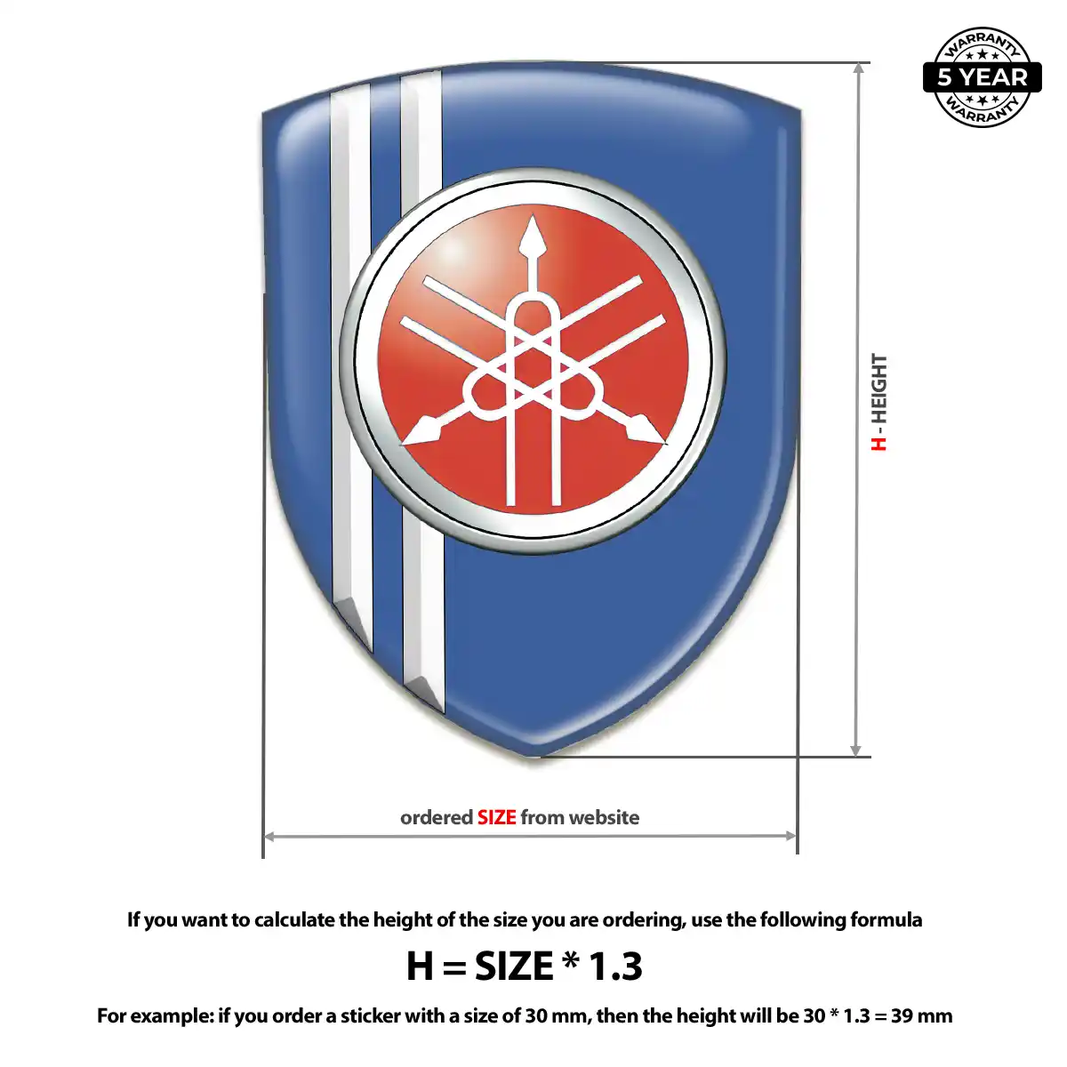 Yamaha Polyurethane Domed Sticker Elite Finish