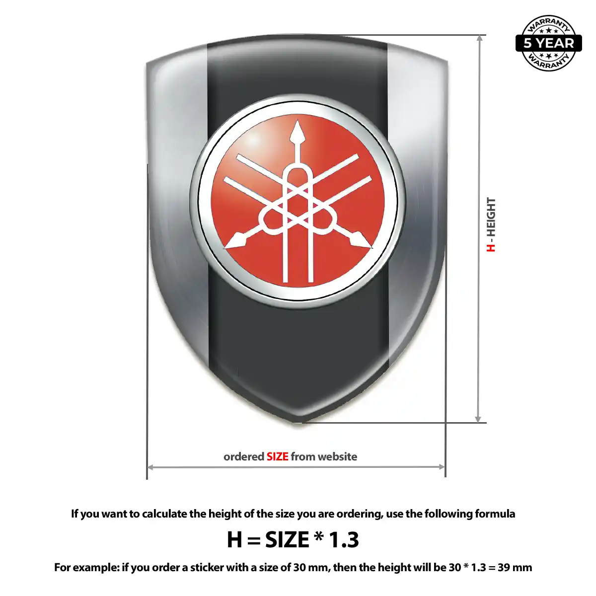 Yamaha Polyurethane Domed Sticker Exterior Luxe