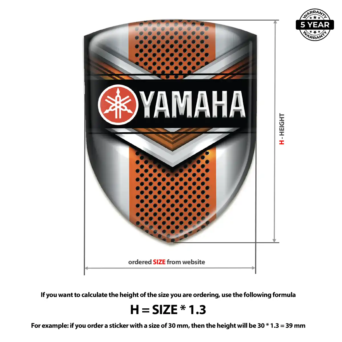 Yamaha Polyurethane Domed Sticker Performance Style
