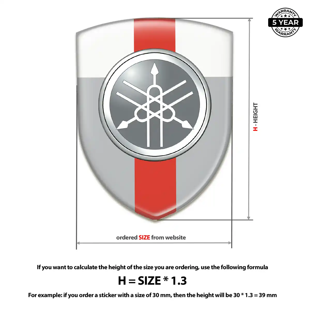 Yamaha Polyurethane Domed Sticker Prestige Line