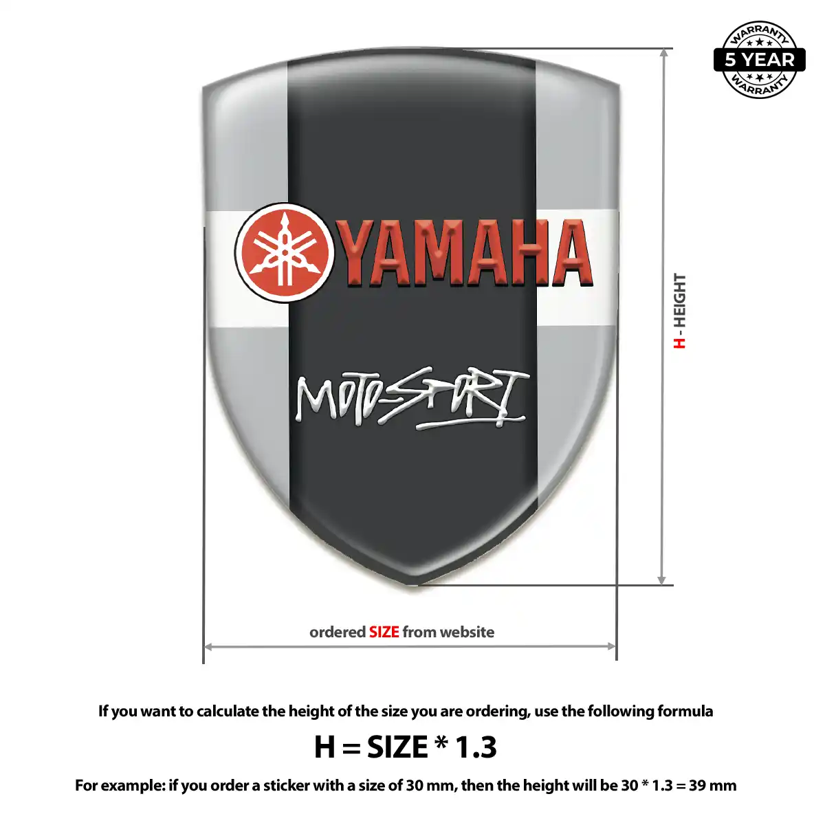 Yamaha Polyurethane Domed Sticker Prime Quality