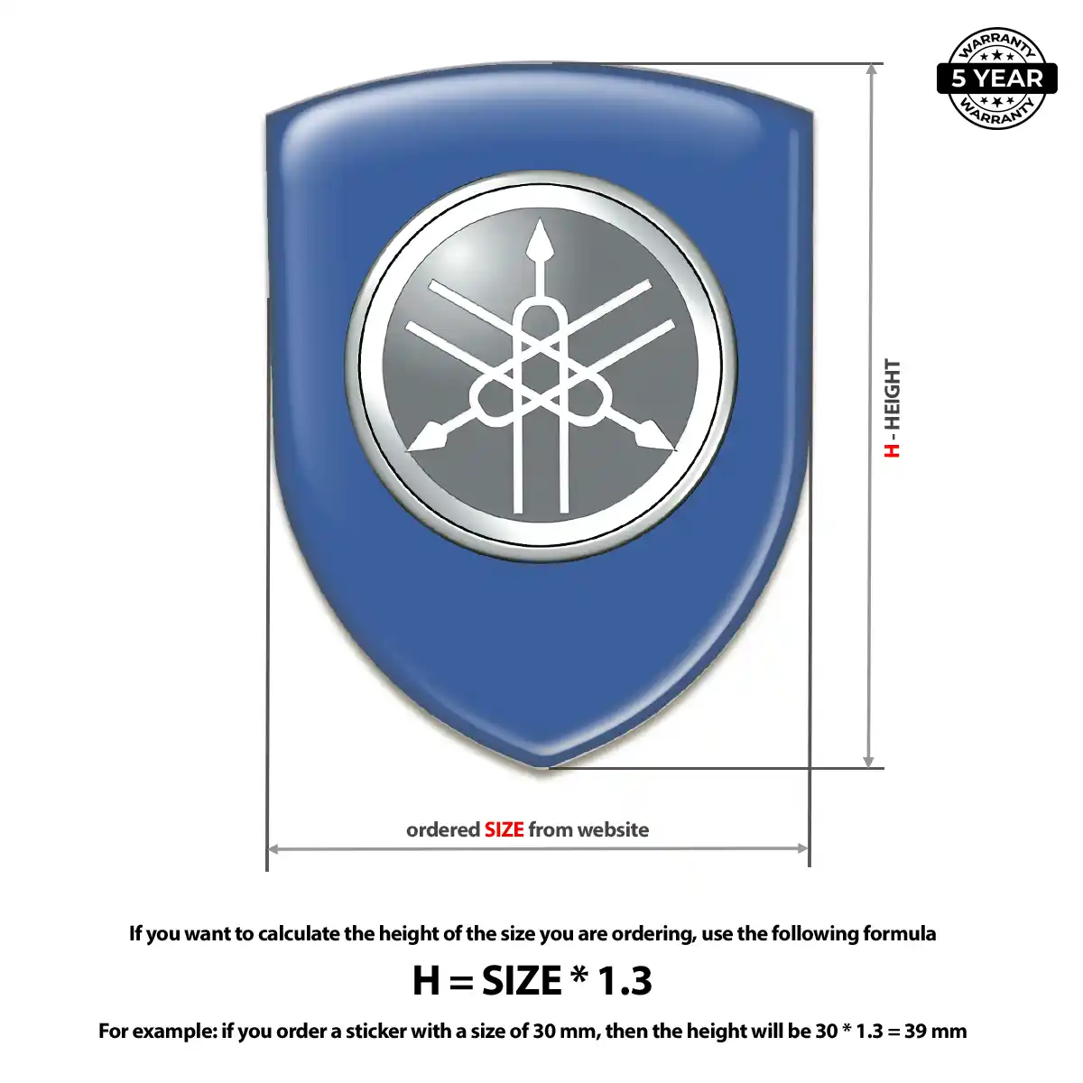 Yamaha Polyurethane Domed Sticker Refined Design