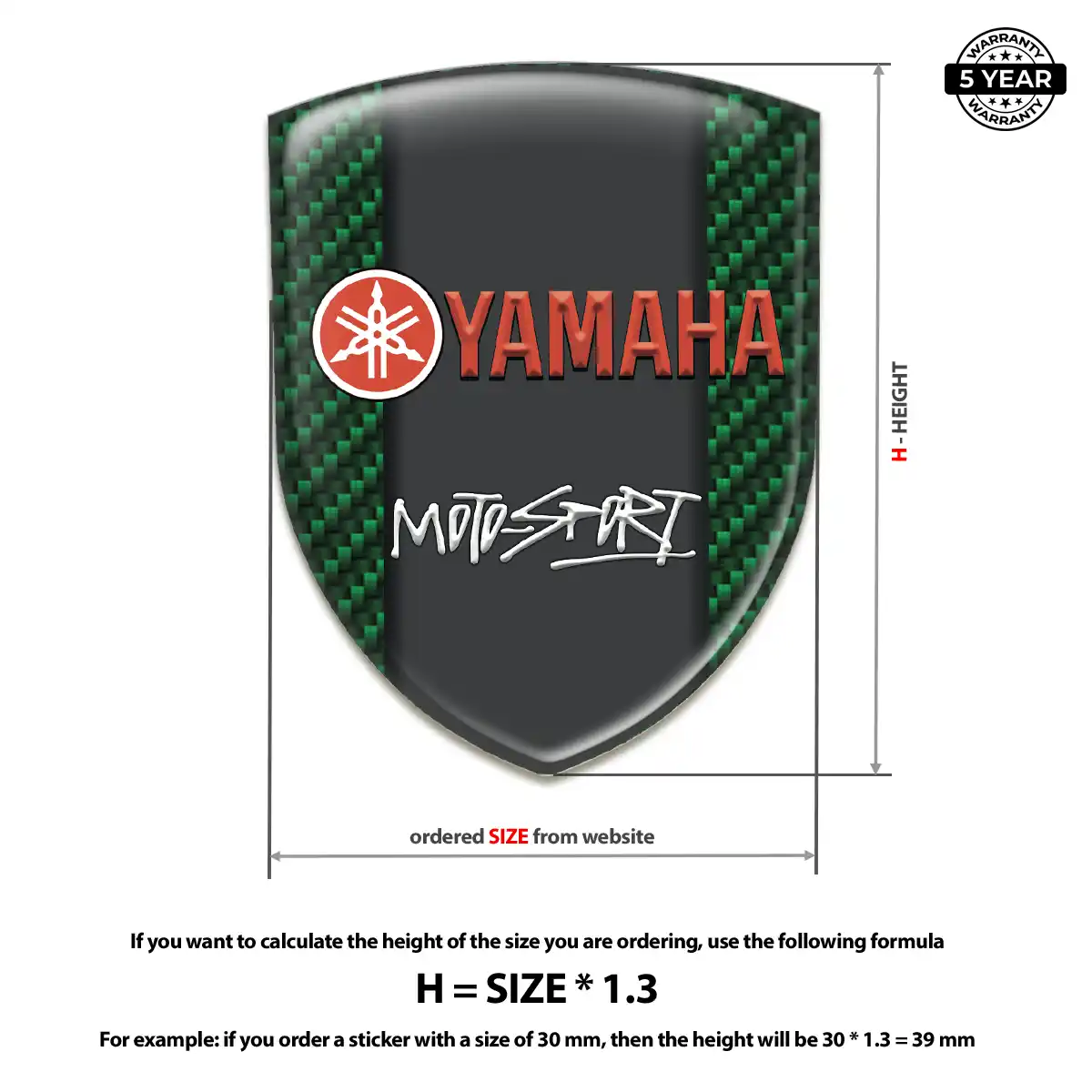 Yamaha Polyurethane Domed Sticker Resin Elite