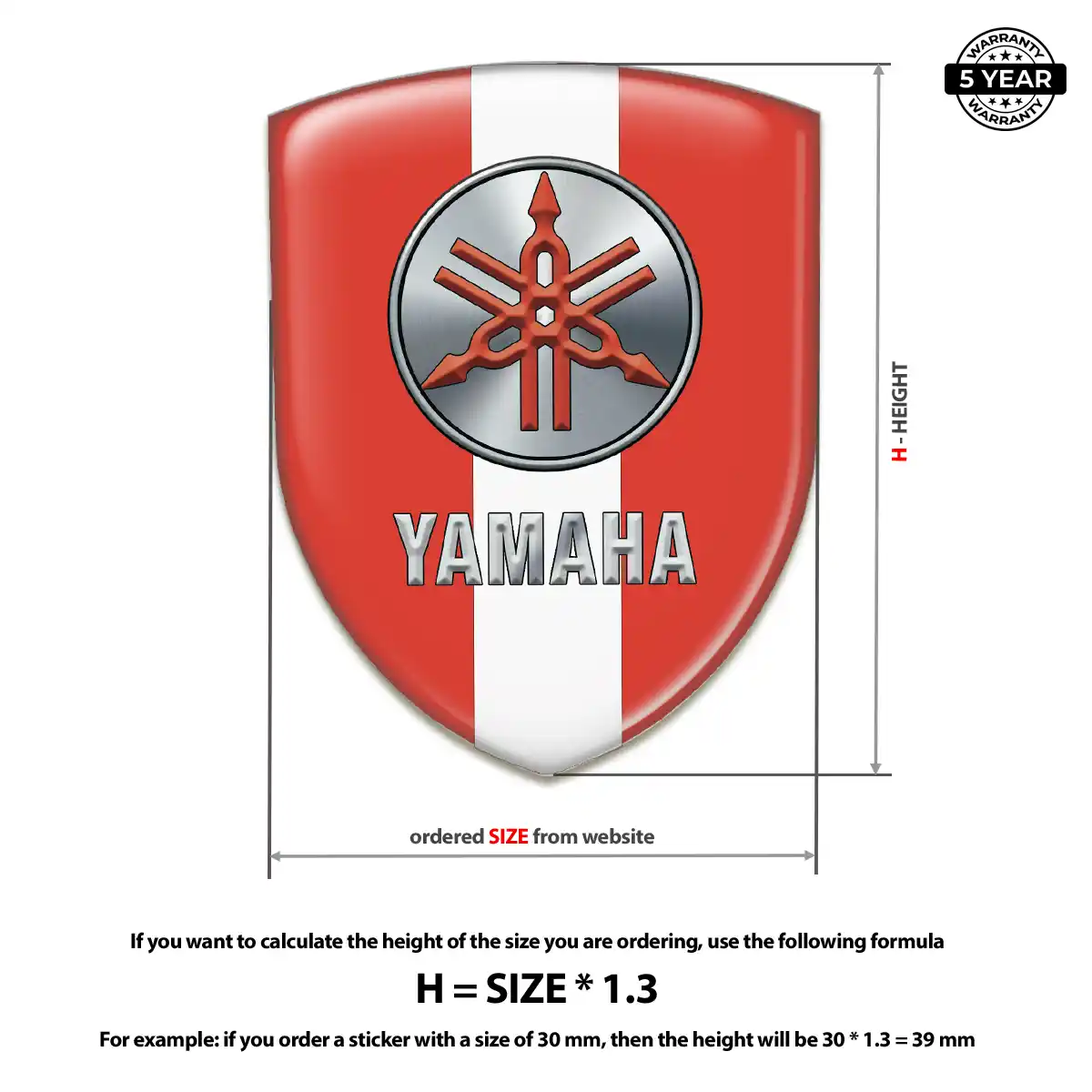 Yamaha Polyurethane Domed Sticker Resin Luxe