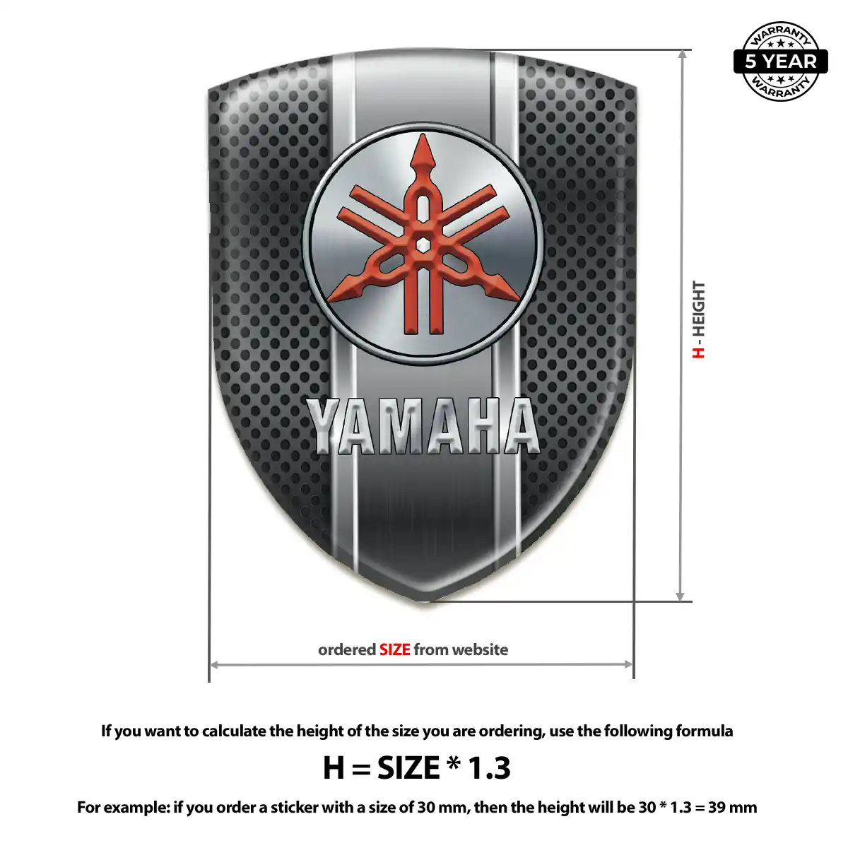 Yamaha Polyurethane Domed Sticker Signature Grade