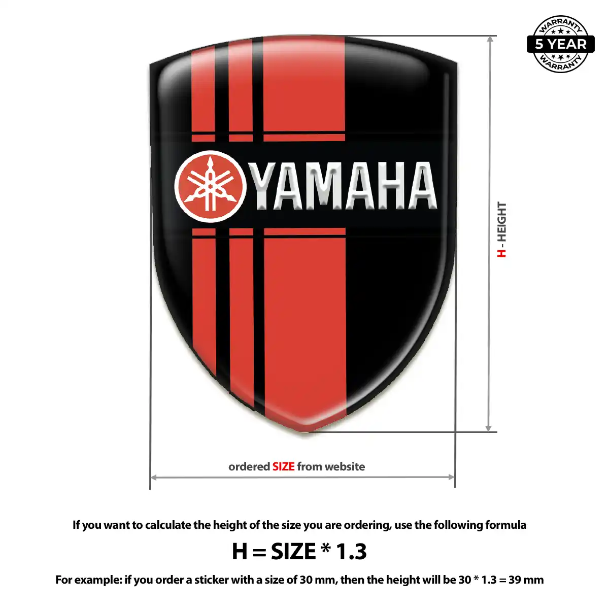 Yamaha Polyurethane Domed Sticker Sport Tuning
