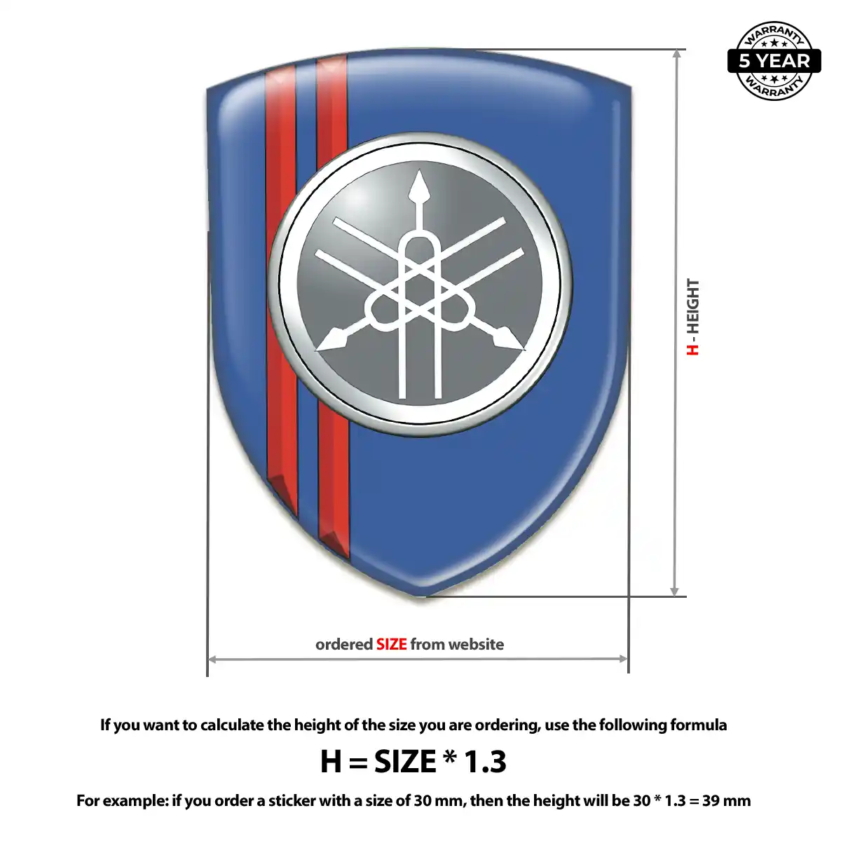 Yamaha Polyurethane Domed Sticker Street Tuning