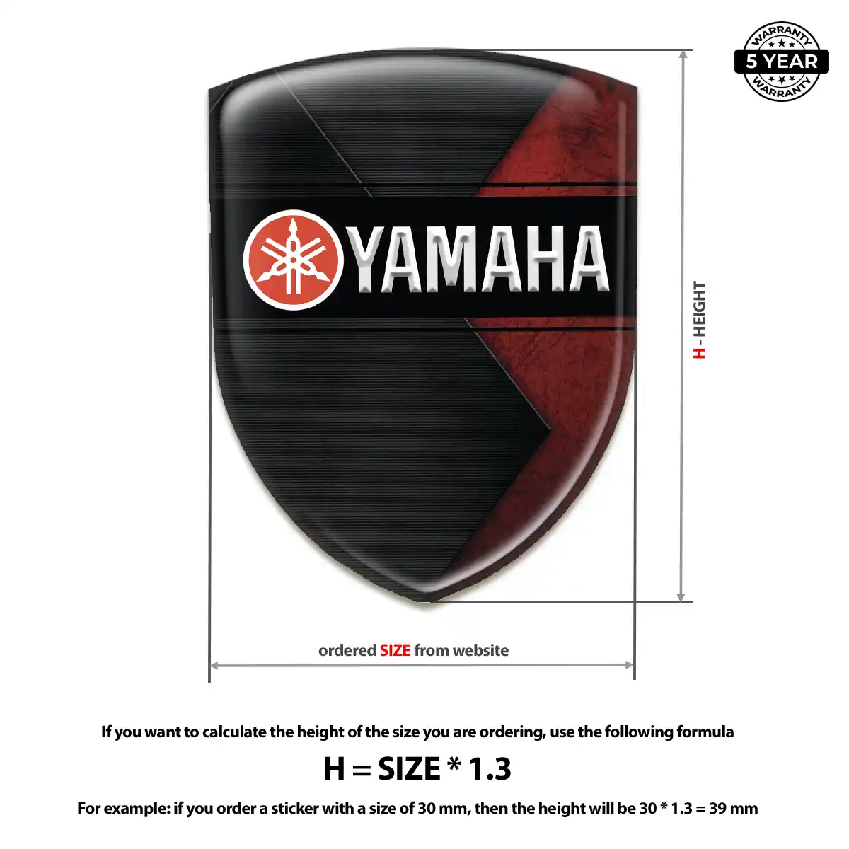 Yamaha Polyurethane Domed Sticker Superior Craft