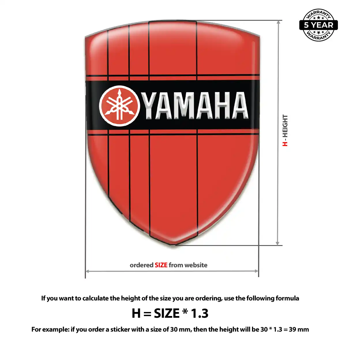 Yamaha Resin Badge Sticker Auto Tuning