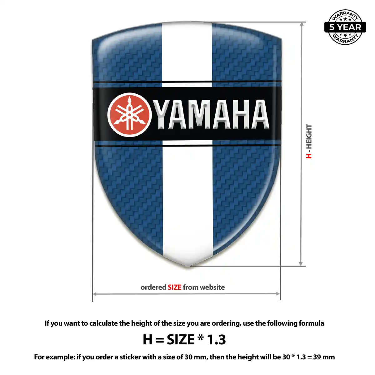 Yamaha Resin Badge Sticker Branded Line