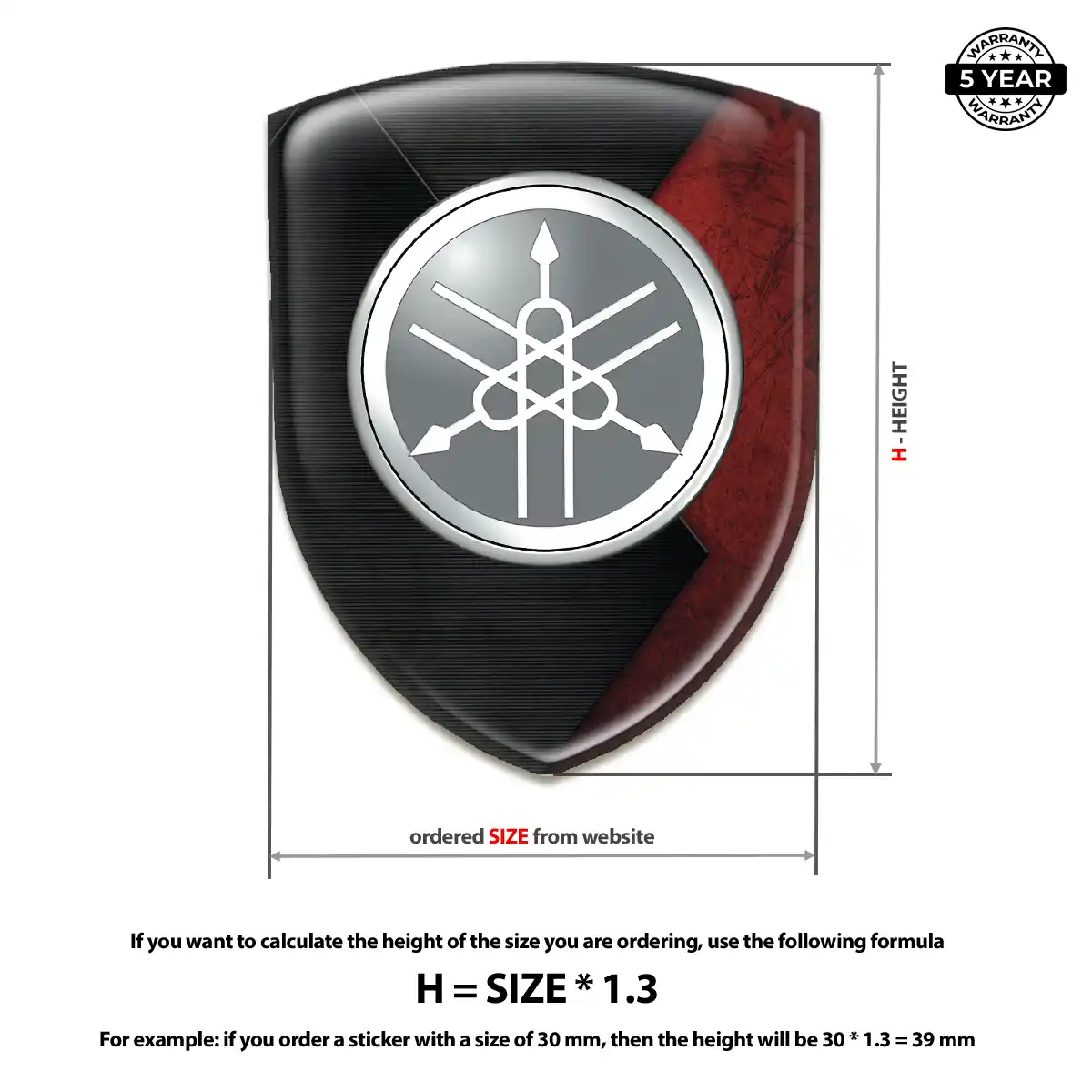 Yamaha Resin Badge Sticker Cabin Style