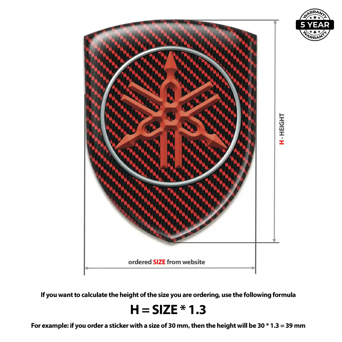 Yamaha Resin Badge Sticker Elite Finish