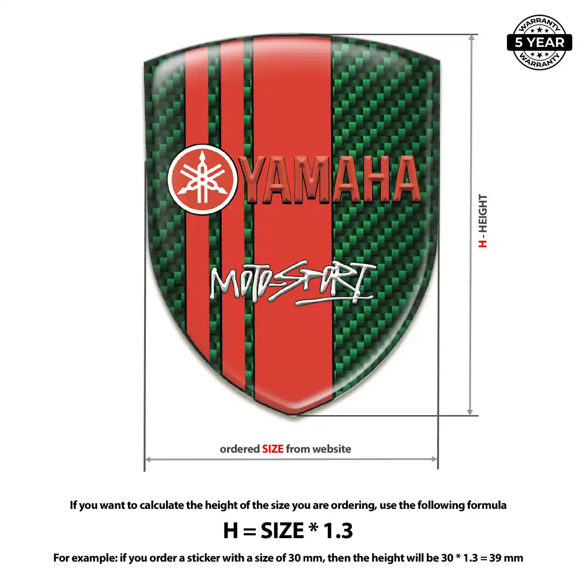 Yamaha Resin Badge Sticker Outer Style