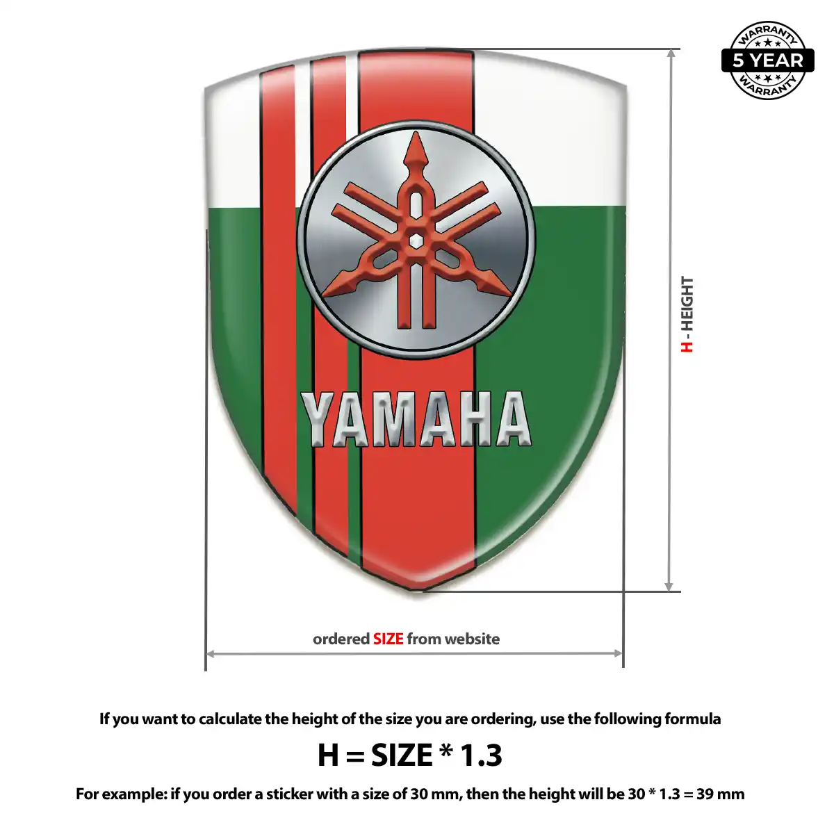 Yamaha Resin Badge Sticker Premium Dome