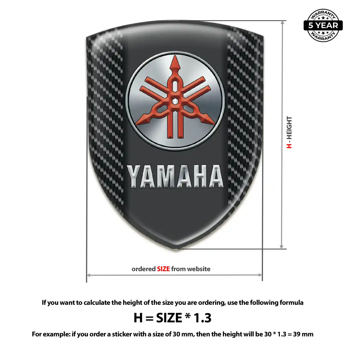 Yamaha Resin Badge Sticker Prestige Line