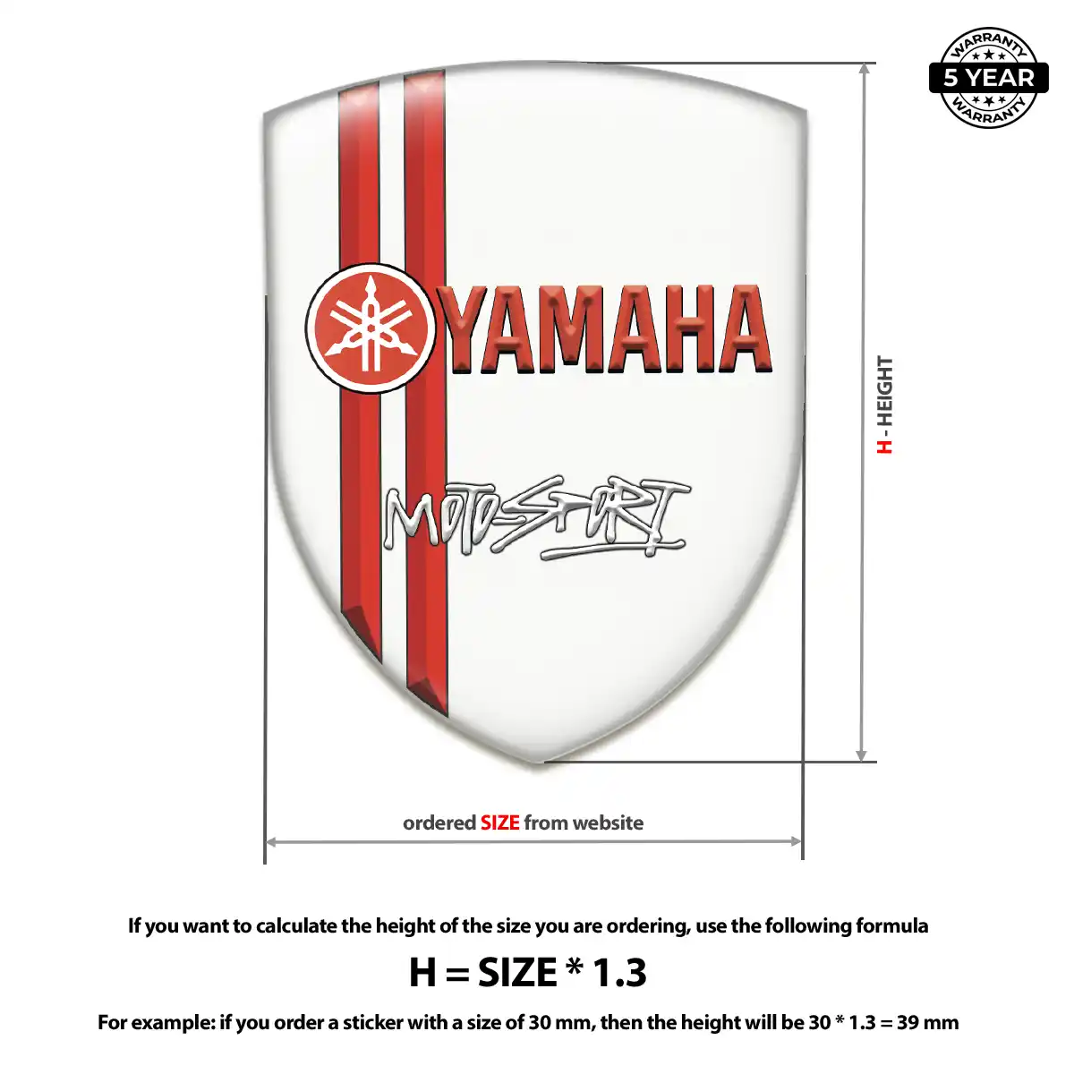 Yamaha Resin Badge Sticker Prime Quality