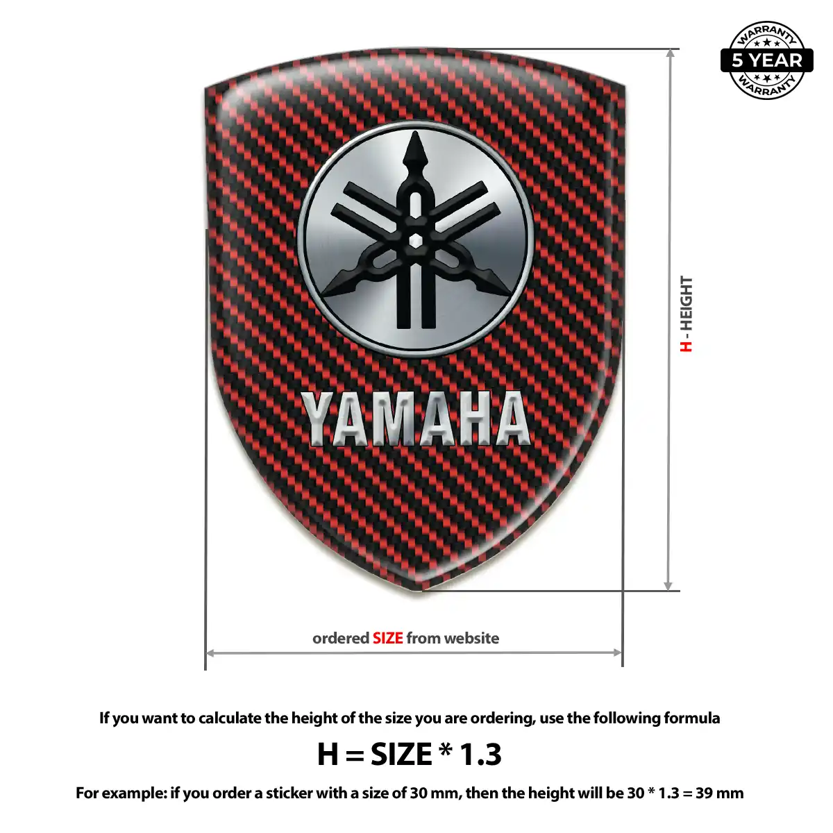 Yamaha Resin Badge Sticker Refined Design