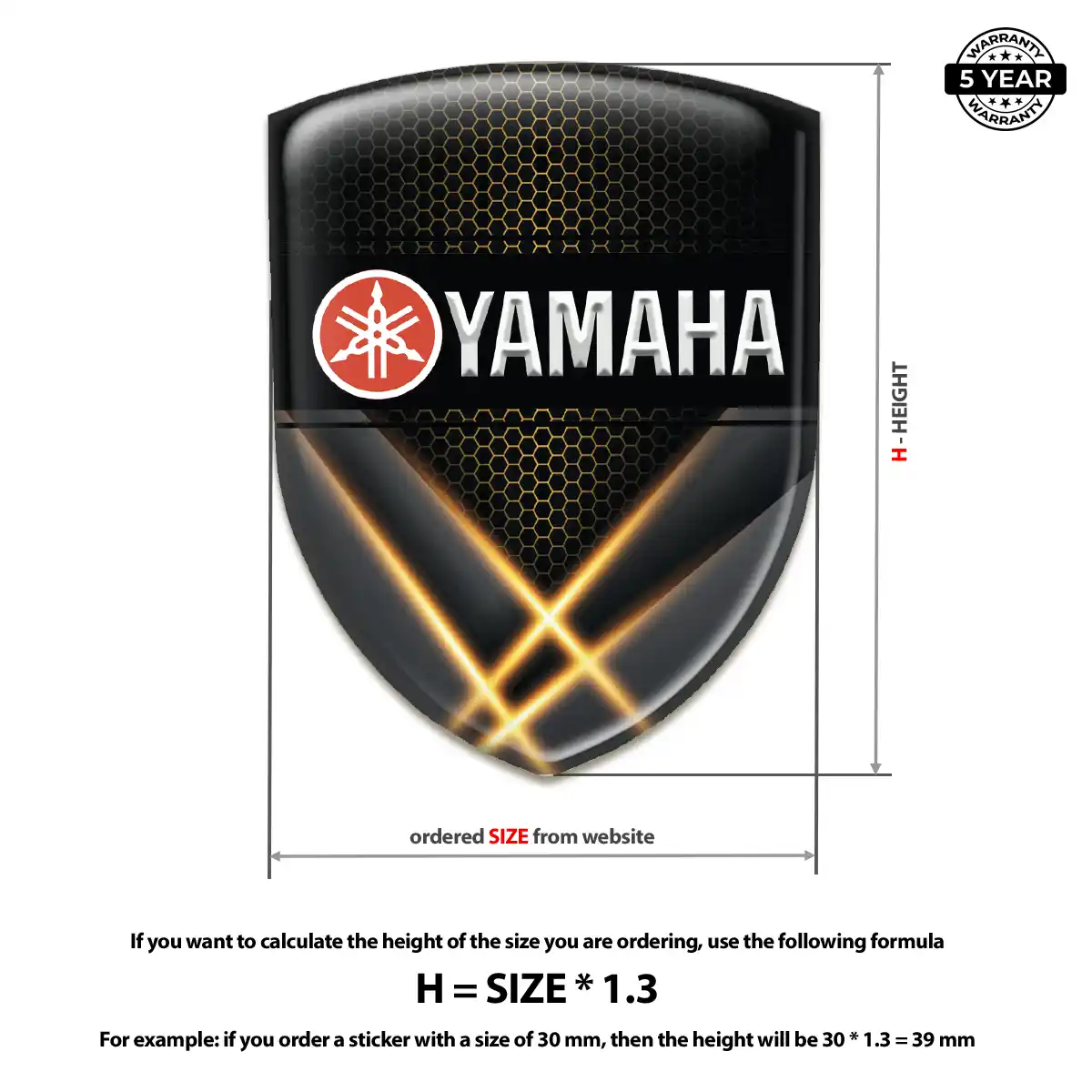 Yamaha Resin Badge Sticker Resin Elite