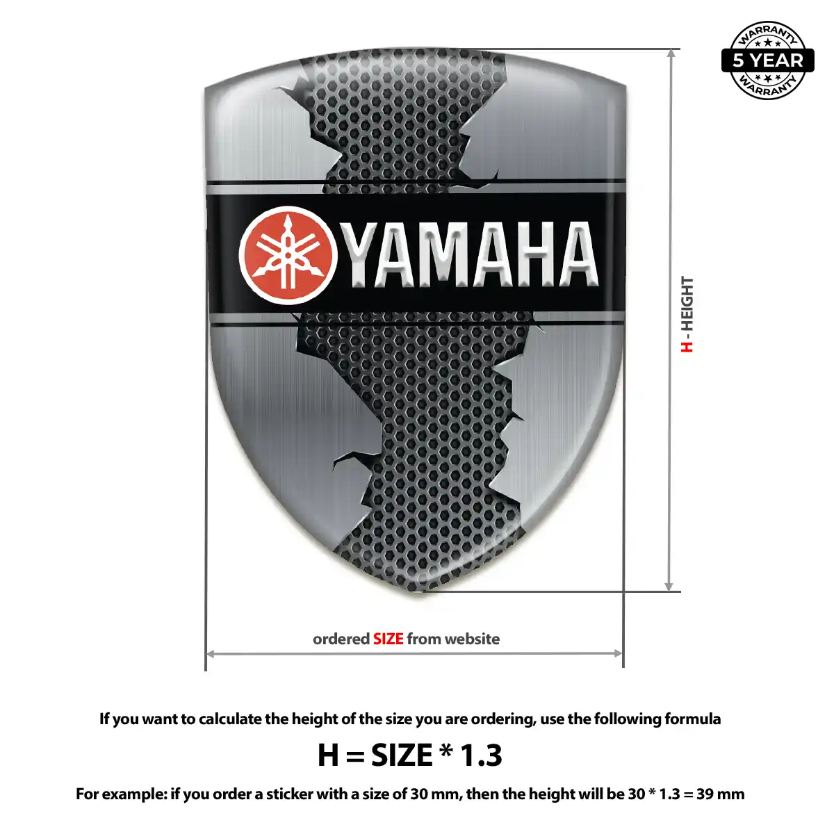 Yamaha Resin Badge Sticker Resin Luxe