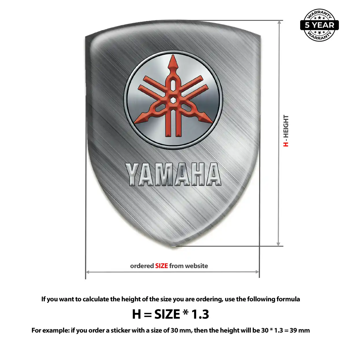 Yamaha Resin Badge Sticker Sleek Style