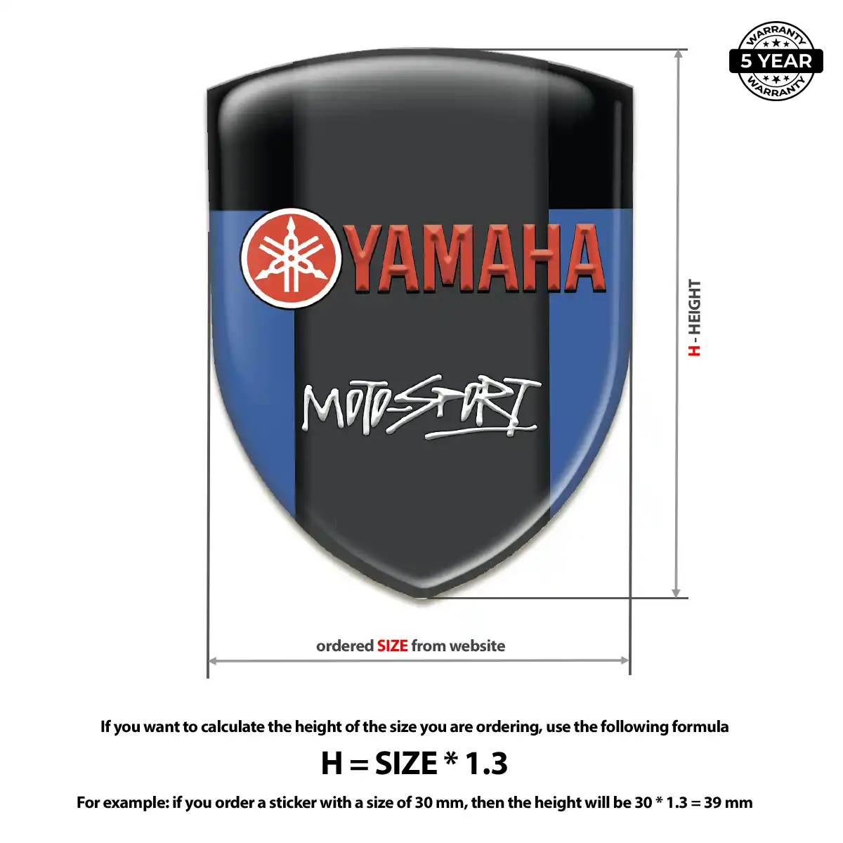 Yamaha Resin Badge Sticker Superior Craft
