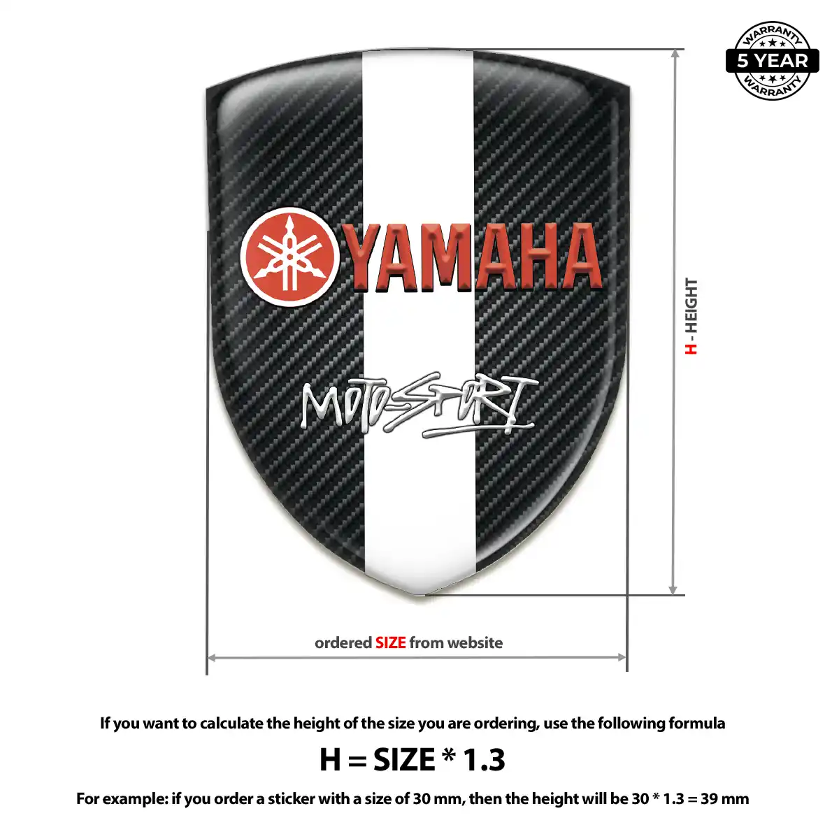 Yamaha Resin Domed Sticker Branded Line