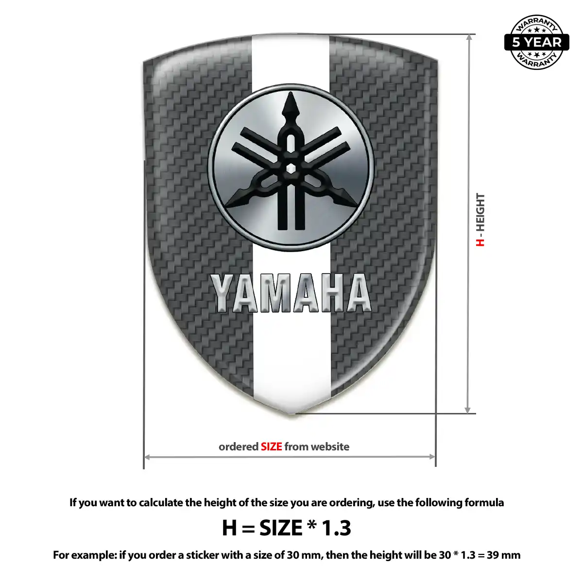 Yamaha Resin Domed Sticker Cabin Style