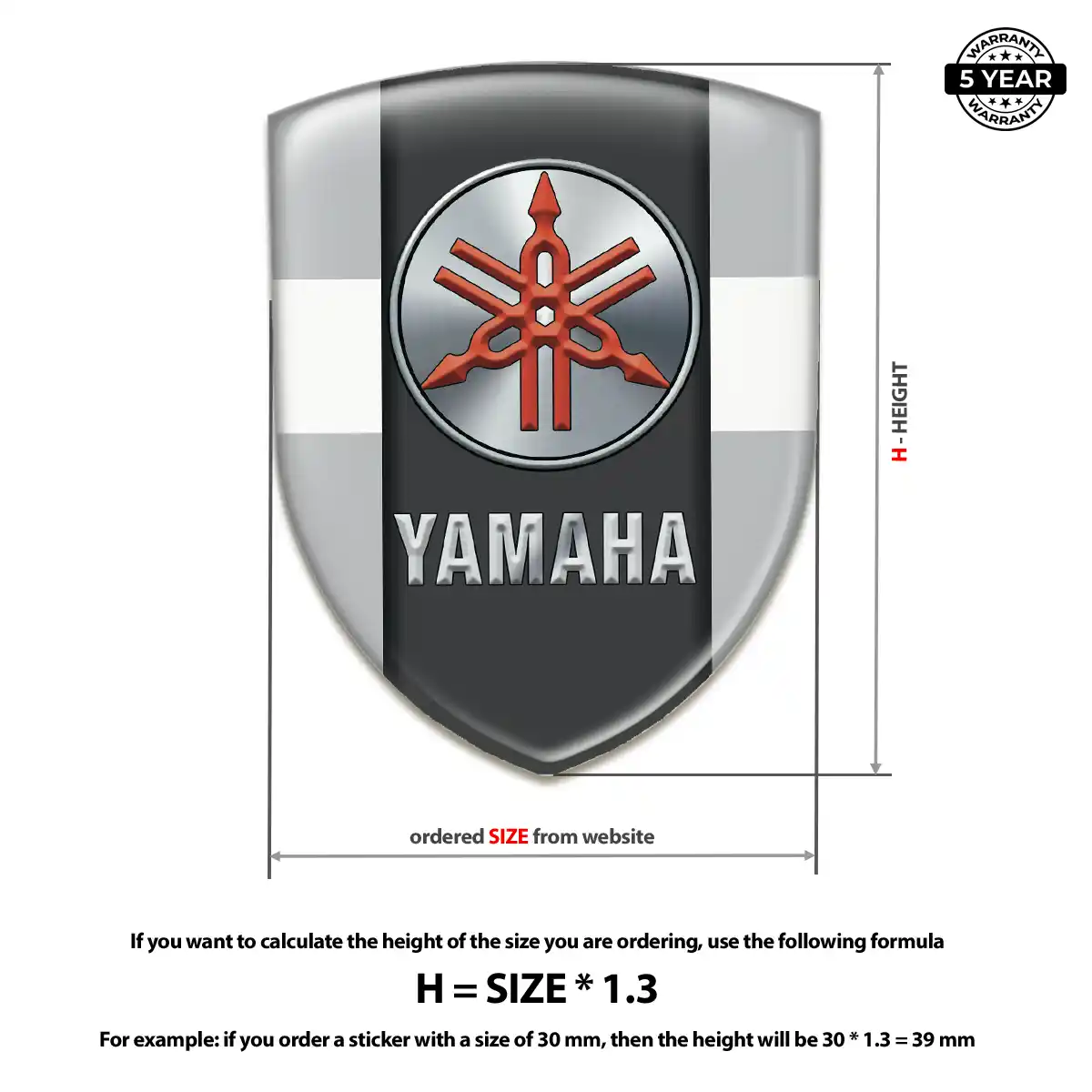 Yamaha Resin Domed Sticker Exterior Luxe