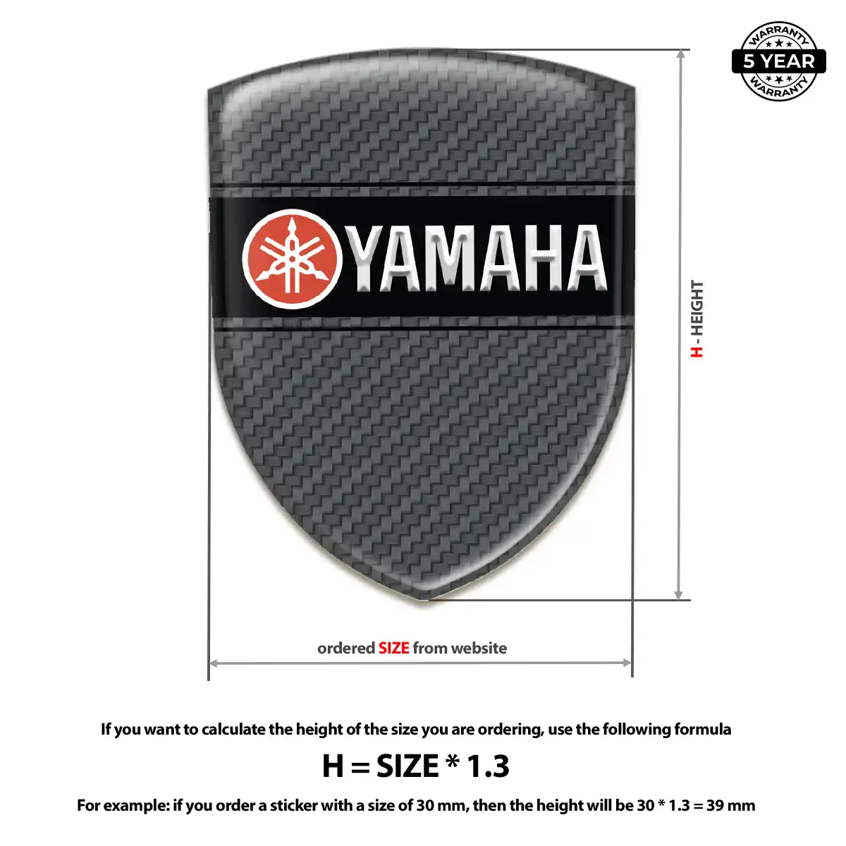 Yamaha Resin Domed Sticker Interior Luxe
