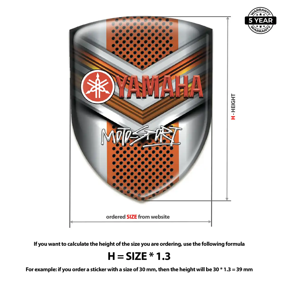 Yamaha Resin Domed Sticker Marked Edition