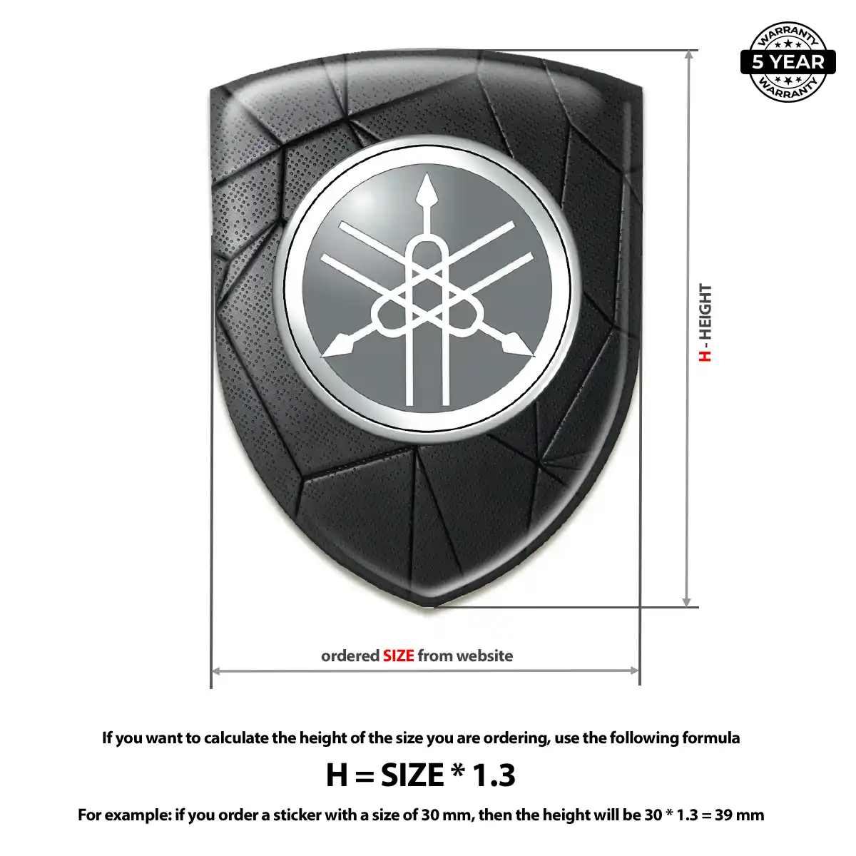 Yamaha Resin Domed Sticker Opulent Line