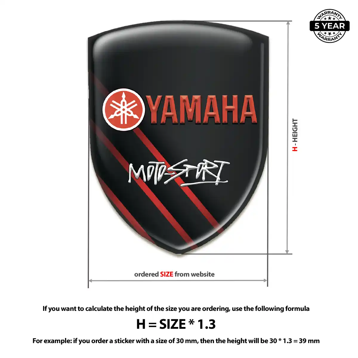 Yamaha Resin Domed Sticker Outer Style