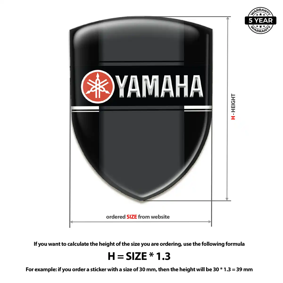 Yamaha Resin Domed Sticker Premium Dome