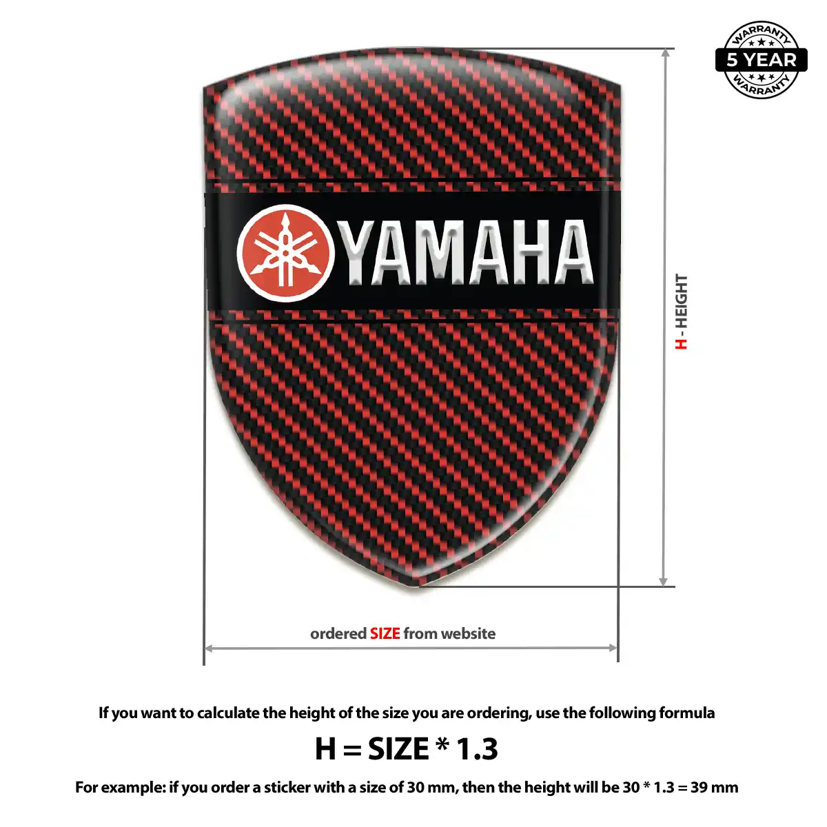 Yamaha Resin Domed Sticker Prestige Line
