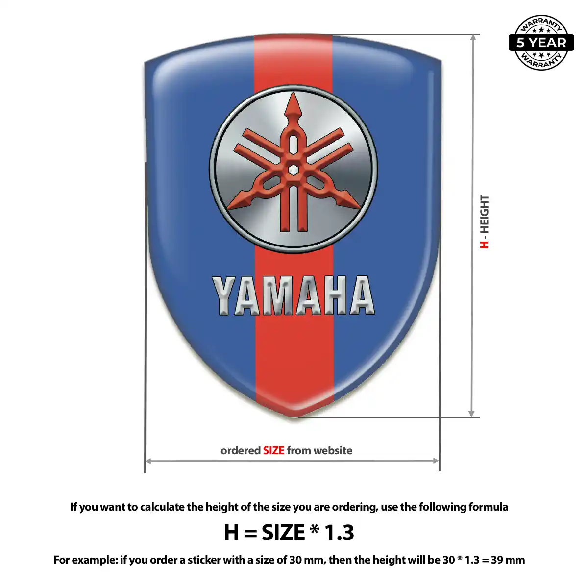 Yamaha Resin Domed Sticker Refined Design
