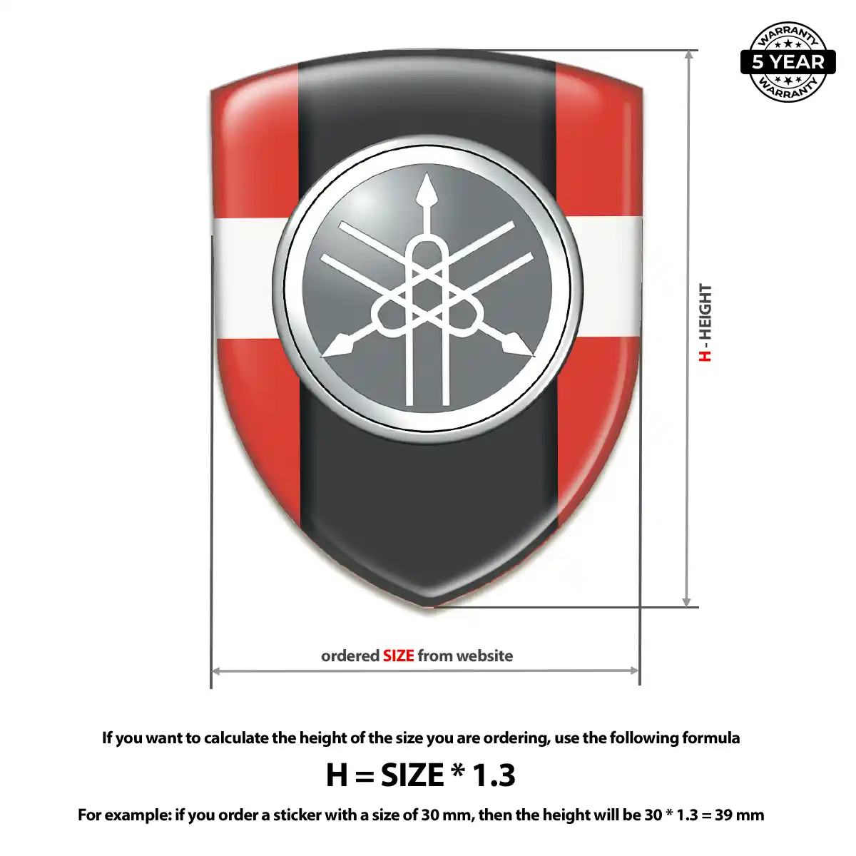 Yamaha Resin Domed Sticker Resin Elite