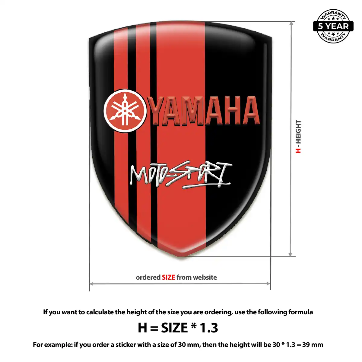 Yamaha Resin Domed Sticker Signature Grade