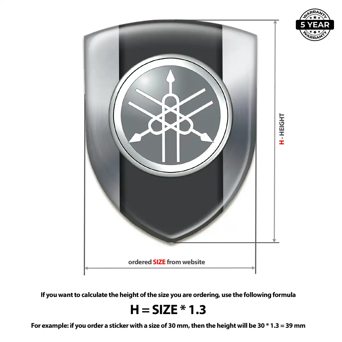 Yamaha Resin Domed Sticker Sleek Style