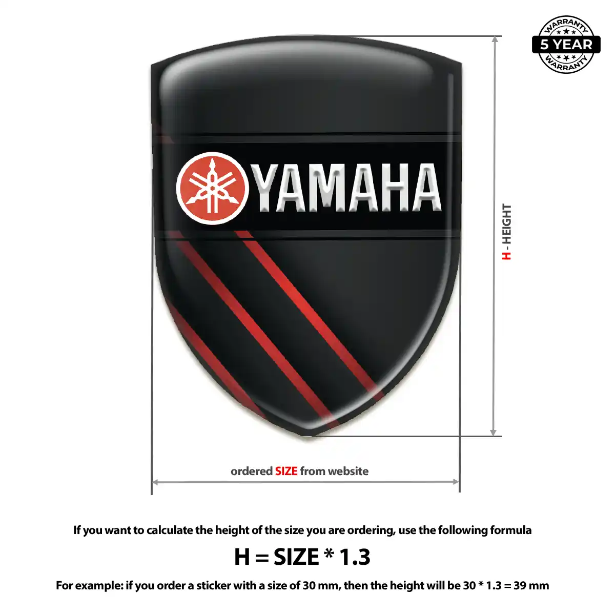 Yamaha Resin Domed Sticker Street Tuning