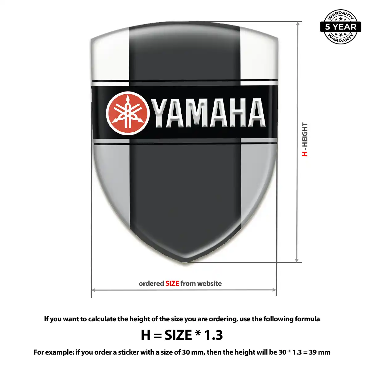 Yamaha Resin Domed Sticker Superior Craft