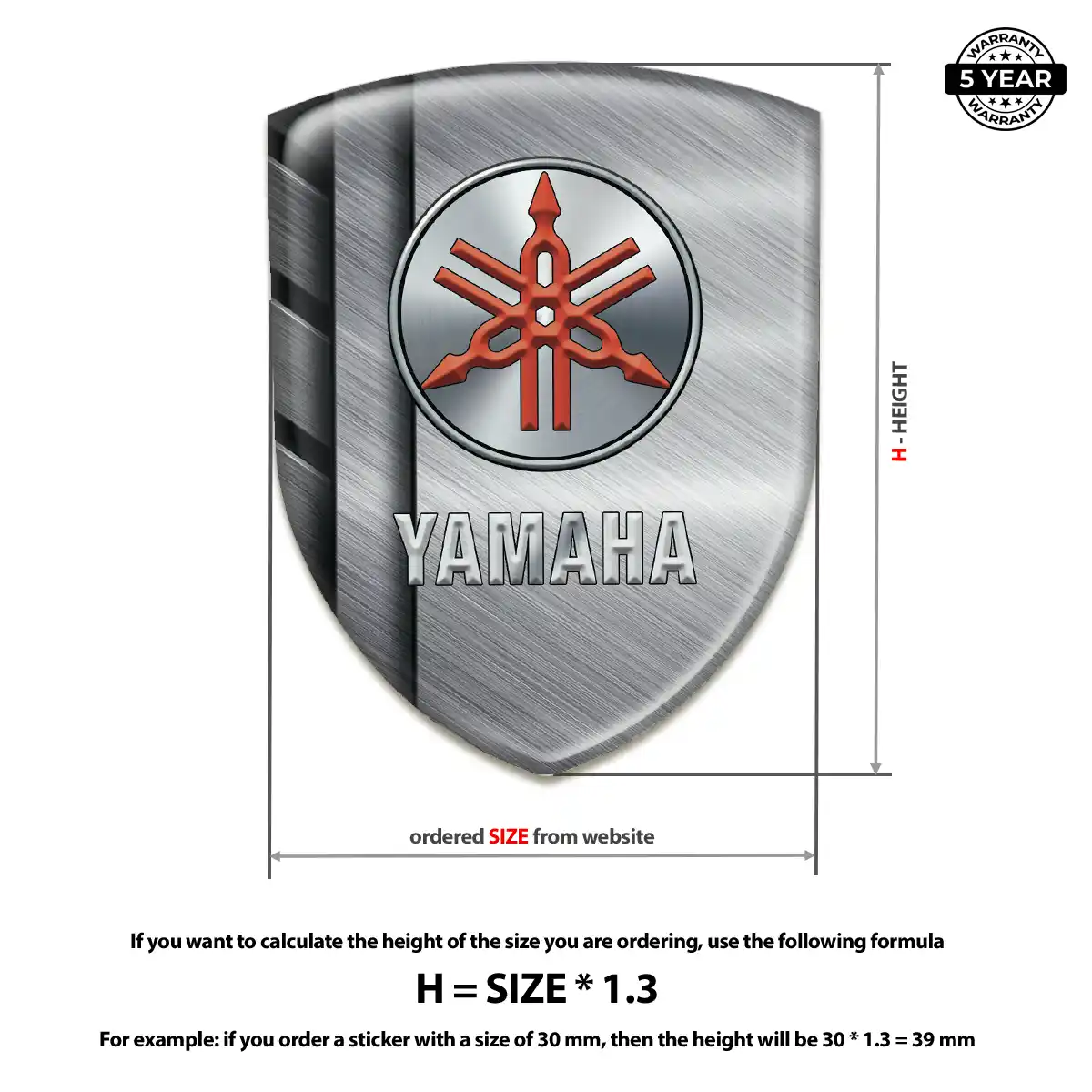Yamaha Resin Domed Sticker Vortex Series