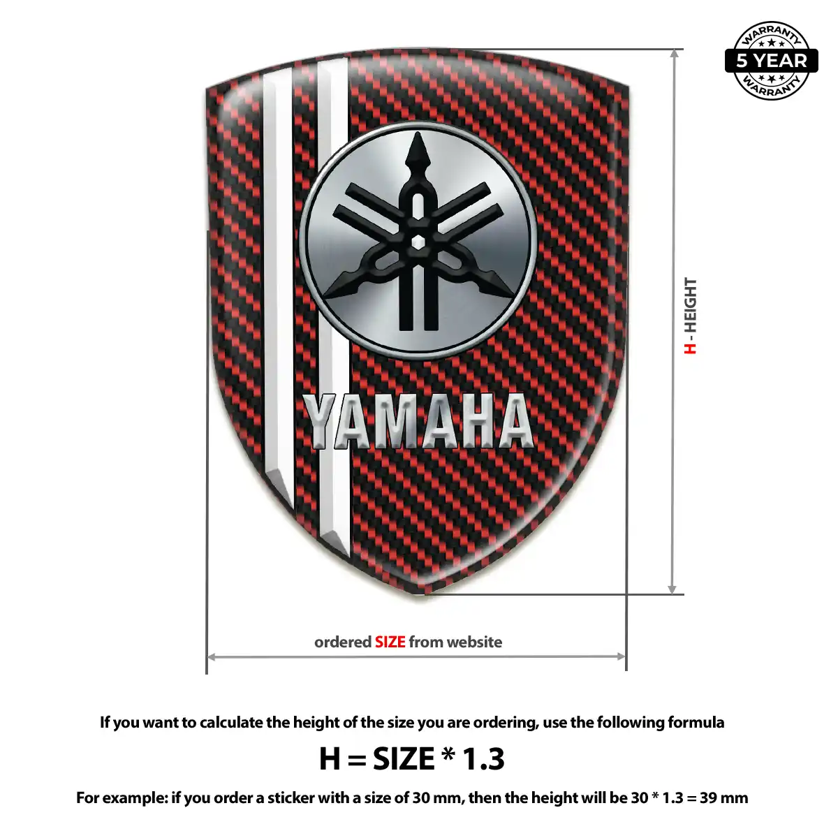 Yamaha Resin Emblem Sticker Auto Tuning