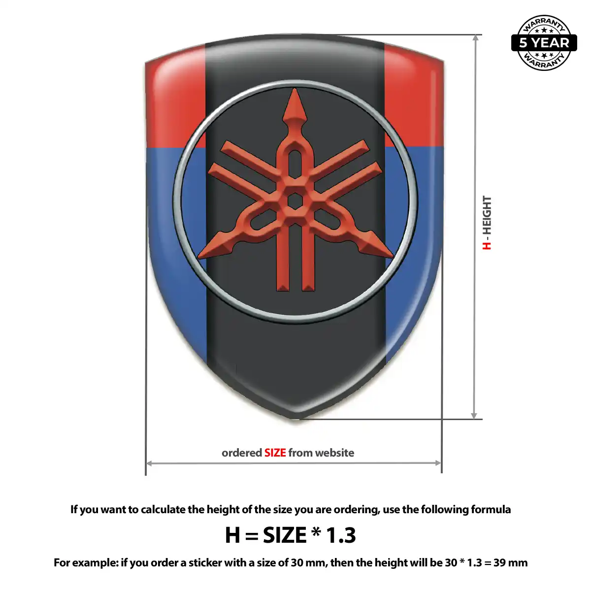 Yamaha Resin Emblem Sticker Branded Line