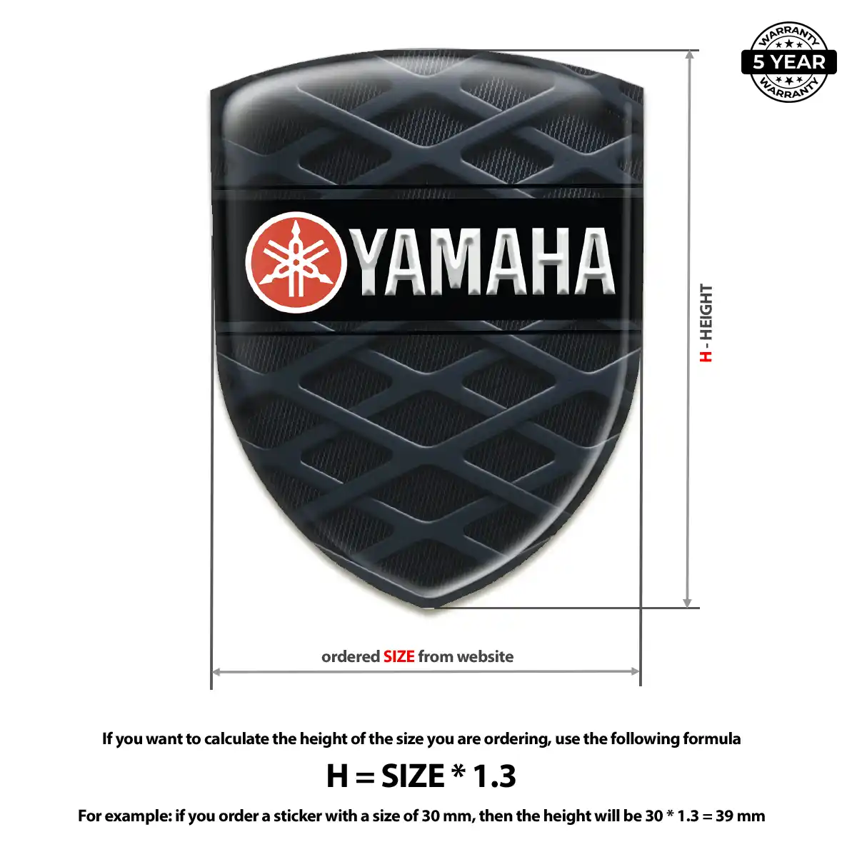 Yamaha Resin Emblem Sticker Cabin Style