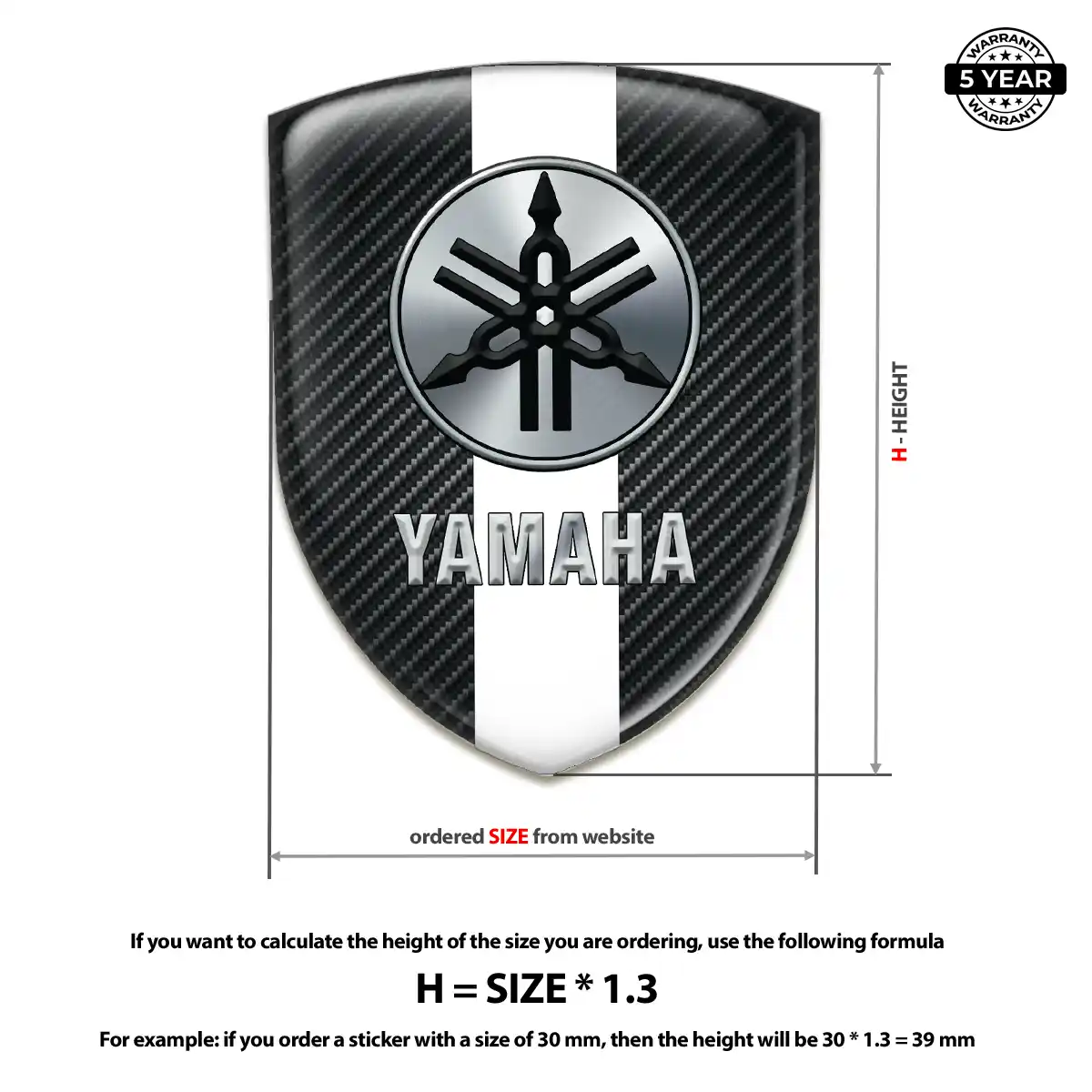 Yamaha Resin Emblem Sticker Deluxe Edition