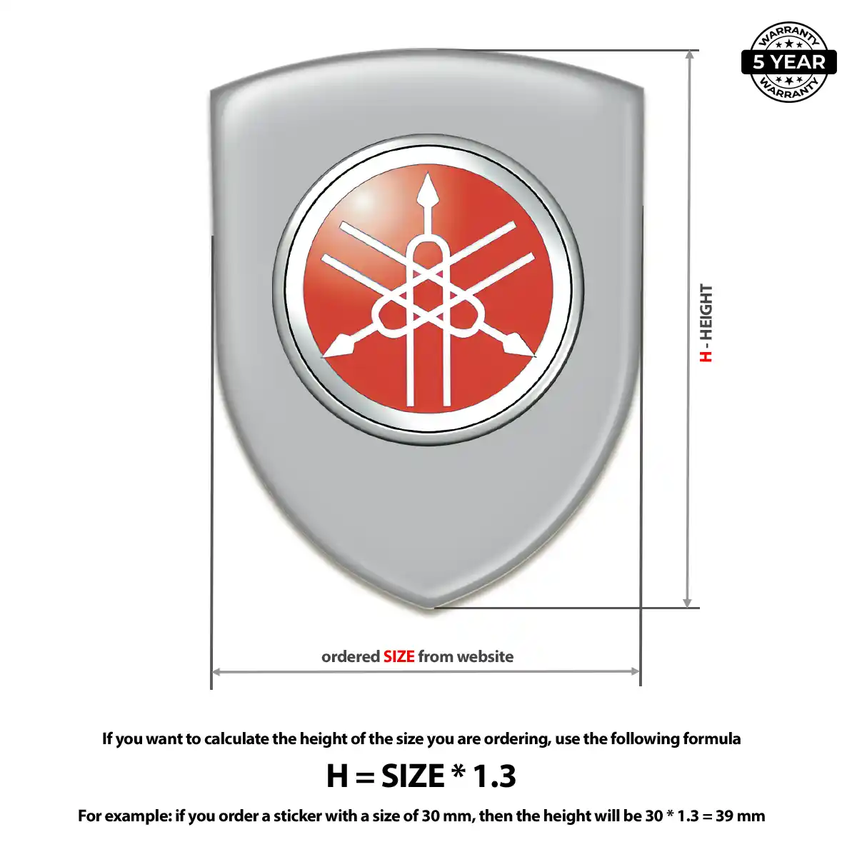 Yamaha Resin Emblem Sticker Elite Finish