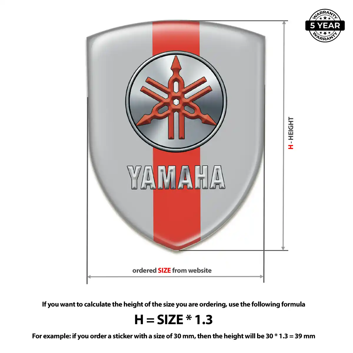 Yamaha Resin Emblem Sticker Exterior Luxe
