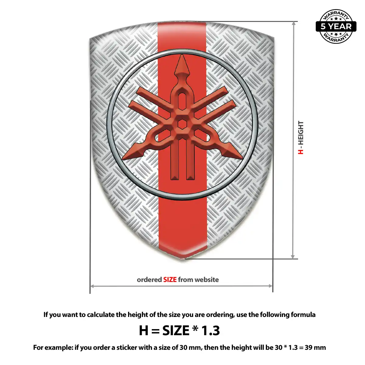 Yamaha Resin Emblem Sticker Interior Elegance
