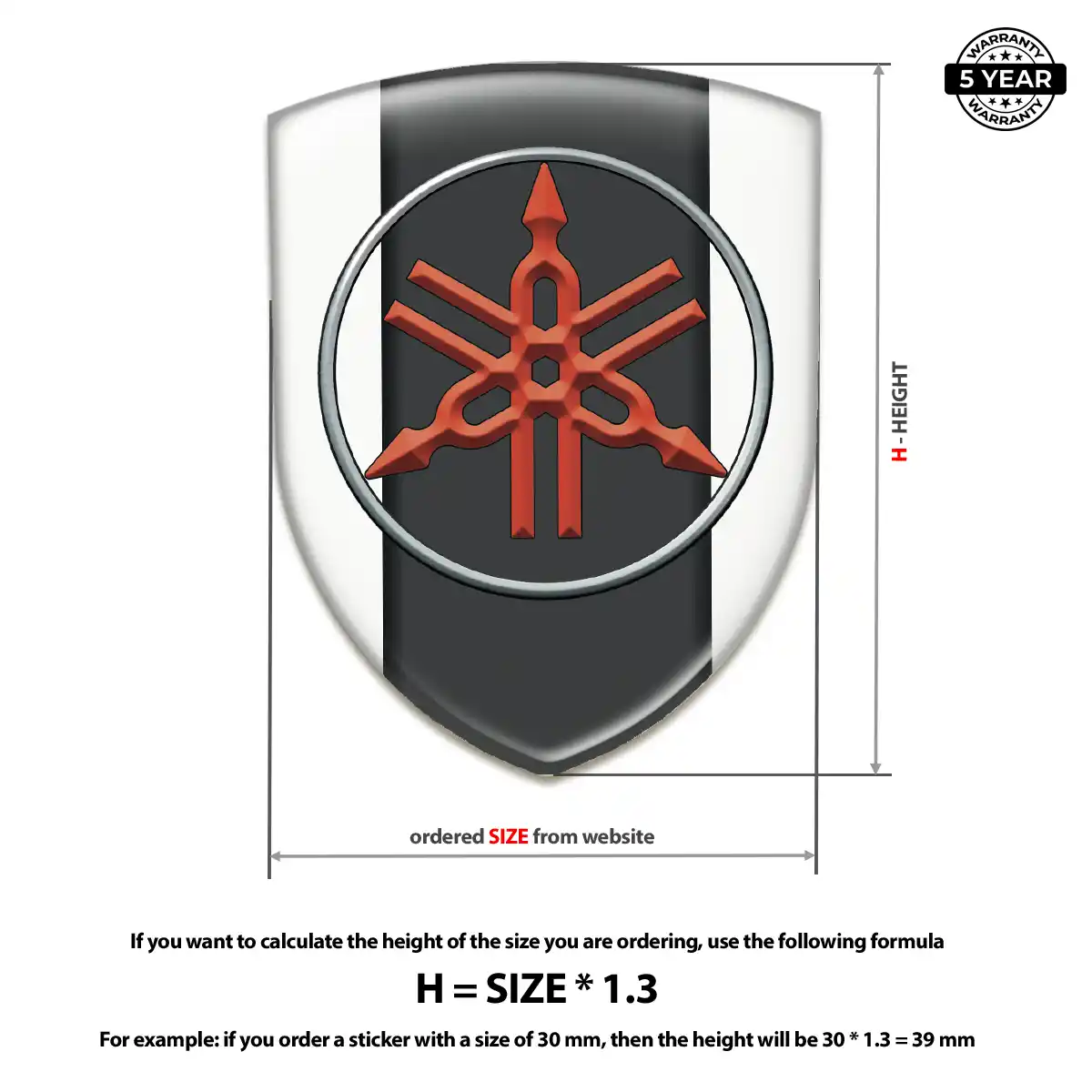 Yamaha Resin Emblem Sticker Interior Luxe