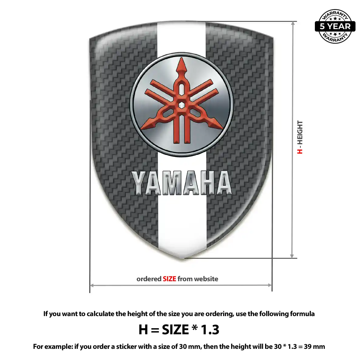 Yamaha Resin Emblem Sticker Marked Edition